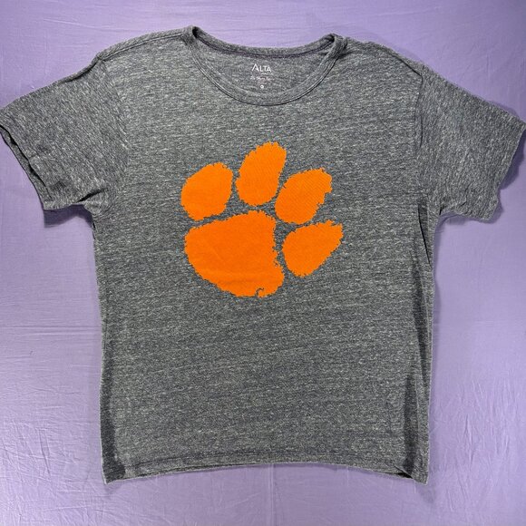 Clemson Tigers Alta Gracia Women’s XL Gray Paw Logo Tee - Picture 1 of 3